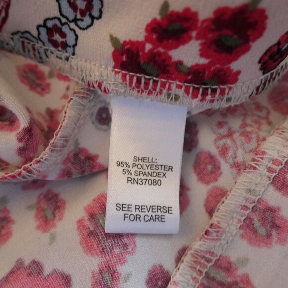 Cato Maxi Skirt Womens XS Red Ivory Floral Stretch Slinky Travel Pull On Boho - Picture 10 of 11